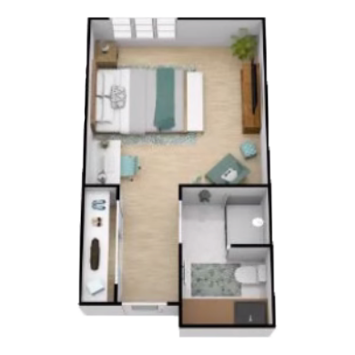Azalea Studio floor plan