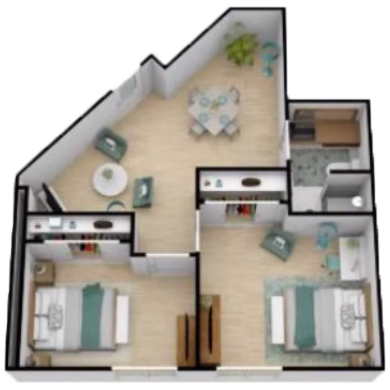 Ivy Two Bedroom floor plan